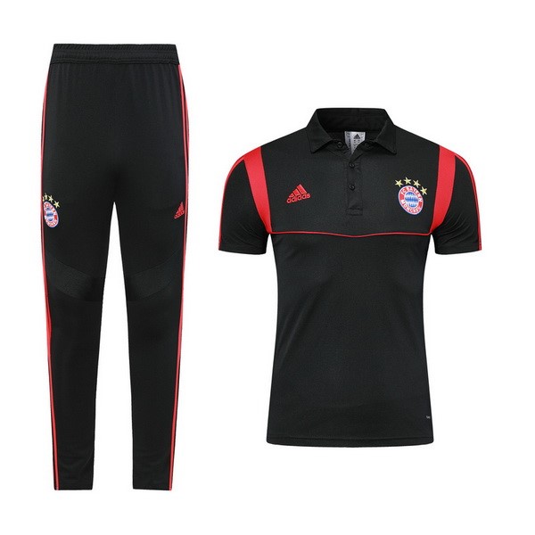 Polo Conjunto Completo Bayern Munich 2019 2020 Negro Rojo